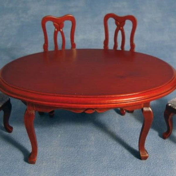 Oval Dining Table and 4 Chairs for 12th Scale Dolls House
