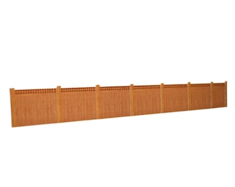 ATD Models Brown Wooden Fencing With Trellis Top Card Kit OO Gauge