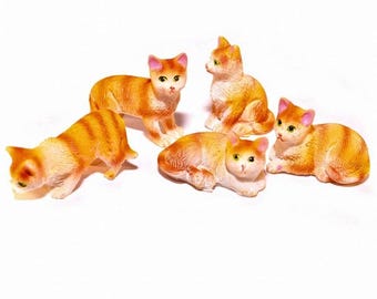 Ginger and White Cats 5 Assorted for 12th Scale Dolls House