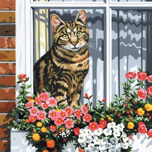Canvas Cat Painting by Numbers Kit image 1