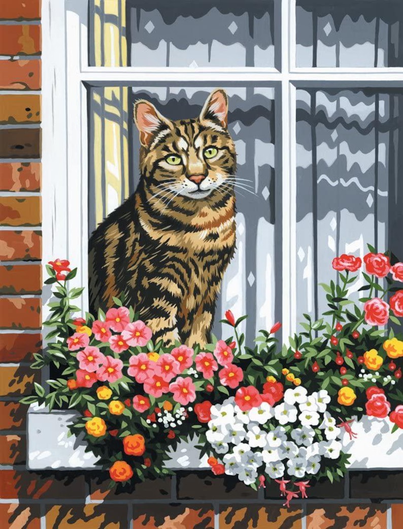Canvas Cat Painting by Numbers Kit image 1