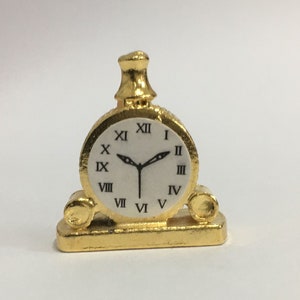 Brass Mantle Clock for 12th Scale Dolls House