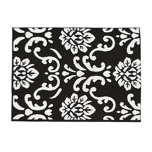 Black and White Modern Rug for 12th Scale Dolls House