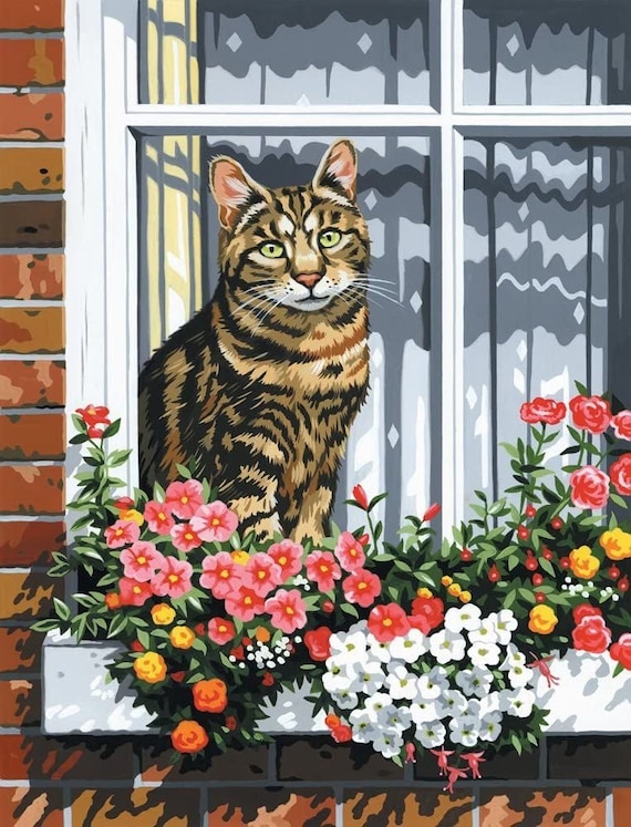Canvas Cat Painting by Numbers Kit