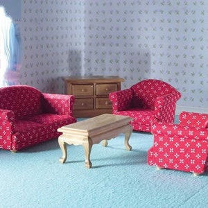 Sitting Room Set 5 Pieces for 12th Scale Dolls House
