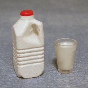 Milk Carton and Glass for 12th Scale Dolls House