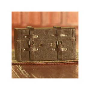 Brauner Leder Koffer Koffer für Puppenhaus 12th Scale