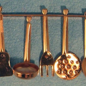 Copper Kitchen Utensils for 12th Scale Dolls House