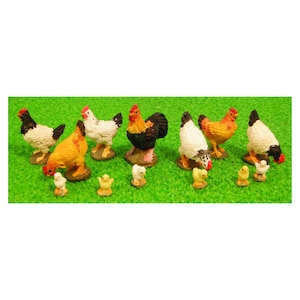 Assorted Chickens 13 for 12th Scale Dolls House