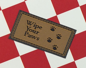 Wipe Your Paws Doormat for 12th Scale Dolls House