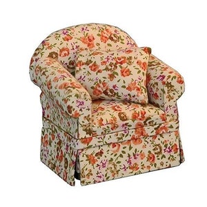 Floral Armchair for 12th Scale Dolls House