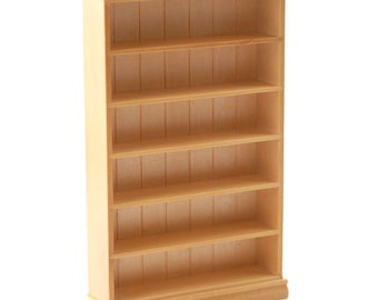 Pine 6 Shelf Bookcase for 12th Scale Dolls House