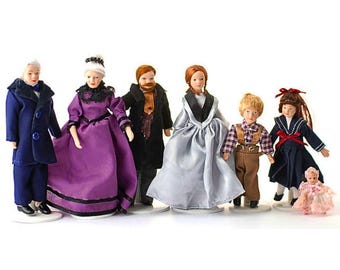 Porcelain Victorian Family for 12th Scale Dolls House