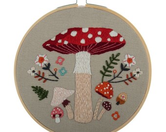 Toadstool Embroidery Hoop Craft Kit