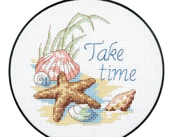 Take Time Counted Cross Stitch Hoop Kit
