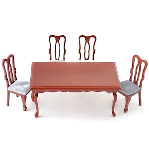 Rectangular Dining Table and 4 Chairs for 12th Scale Dolls House