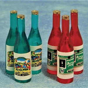 6 Bottles for 12th Scale Dolls House