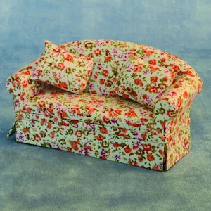 Floral 2 Seat Sofa for 12th Scale Dolls House