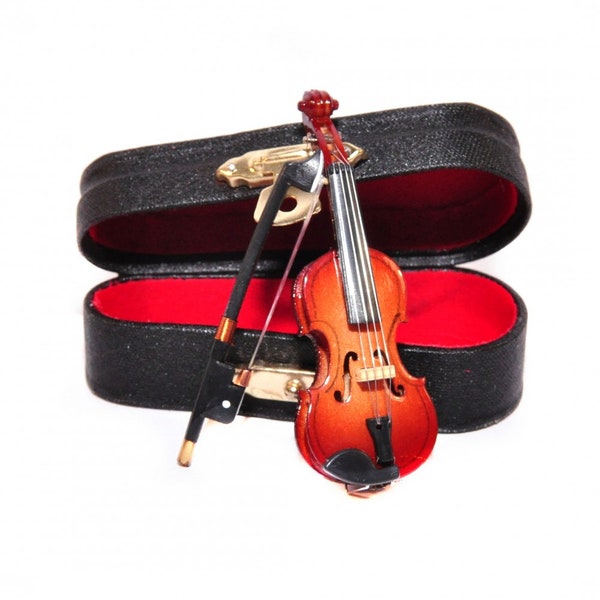 Violin Miniature in Luxury Black Case for 12th Scale Dolls House