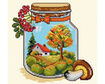 Autumn Jar Counted Cross Stitch Kit