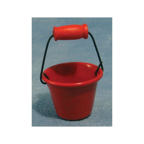 Mini Secchio In Metallo Scala 1:12 Per Casa Delle Bambole - Accessorio Da Giardino O Cucina