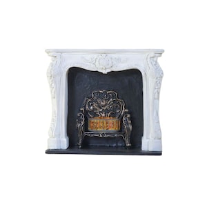 White Rococostyle Fireplace for 12th Scale Dolls House