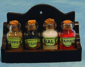 Spice Jars With Rack for 12th Scale Dolls House
