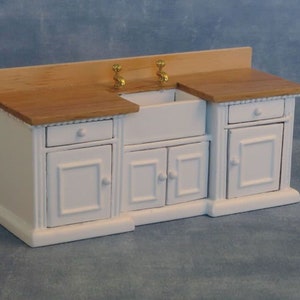 Shaker Style Smallbone Sink Unit for 12th Scale Dolls House