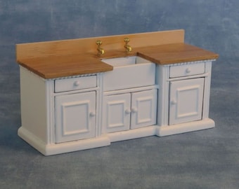 Shaker Style Smallbone Sink Unit for 12th Scale Dolls House