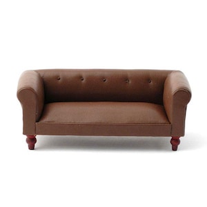 Brown Leather Sofa for 12th Scale Dolls House