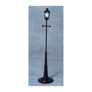 Farola LED de 3 V, color negro, para casa de muñecas a escala 12