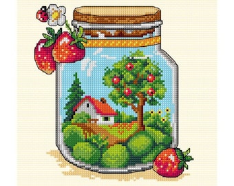Summer Jar Counted Cross Stitch Kit