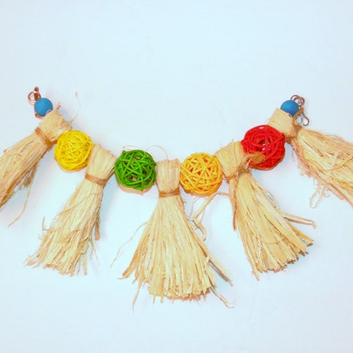 7 Hanging Chinchilla Chew Toy W/braided Sea Grass Pine - Etsy