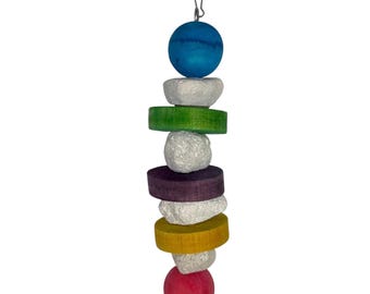 7" Colorful Pumice Stone Hanging Chew Toy - Chinchilla