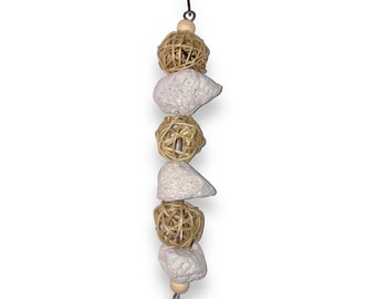 7" Natural Pumice & Vine Ball Hanging Chew Toy - Chinchilla