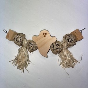11&quot; Halloween Ghost Hanging Chew Toy Garland - Chinchilla