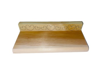 Valentine's Day Hearts Natural Kiln Dried Pine Ledge Perch with Scatter Poop Guard