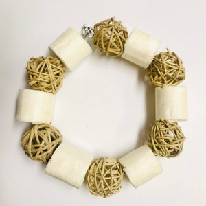 6" Natural Wreath Hanging Chew Toy - Sola & Willow Balls - Chinchillas