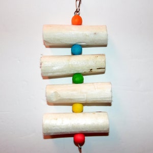 Colorful Sola & Poplar Wood Beads Hanging Chew Toy - Chinchilla