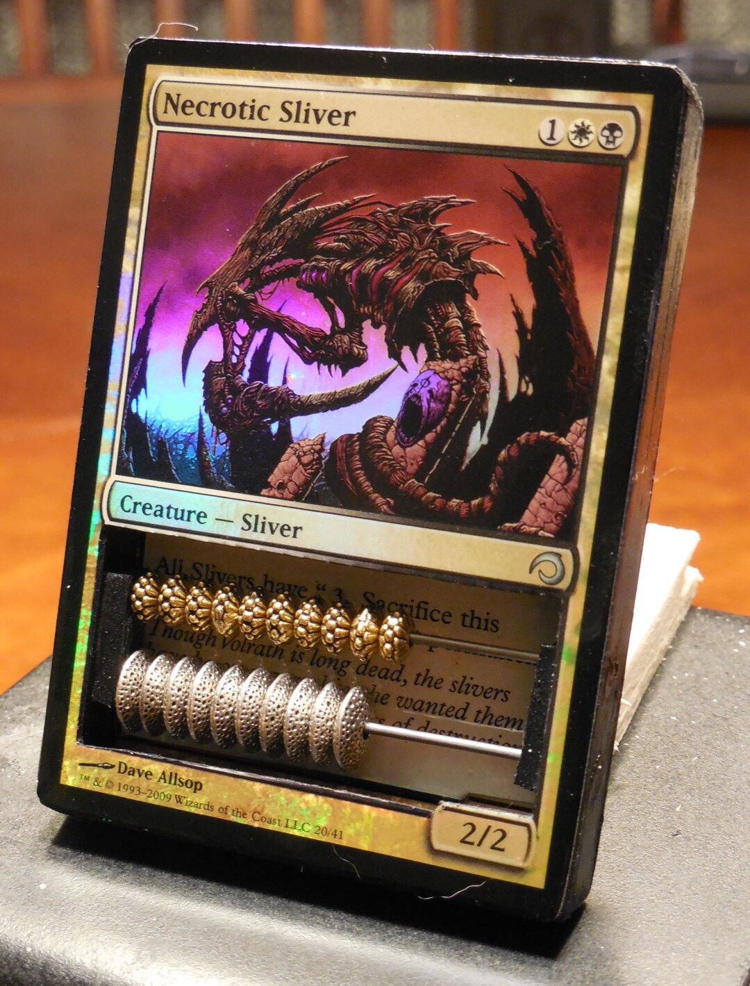 Necrotic Sliver FOIL MTG Life Counter Abacus-style - With