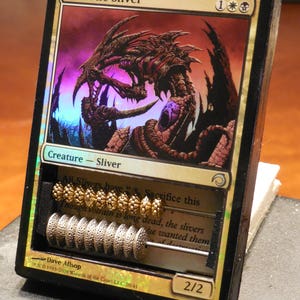 Necrotic Sliver FOIL MTG Life Counter Abacus-style - with Stand