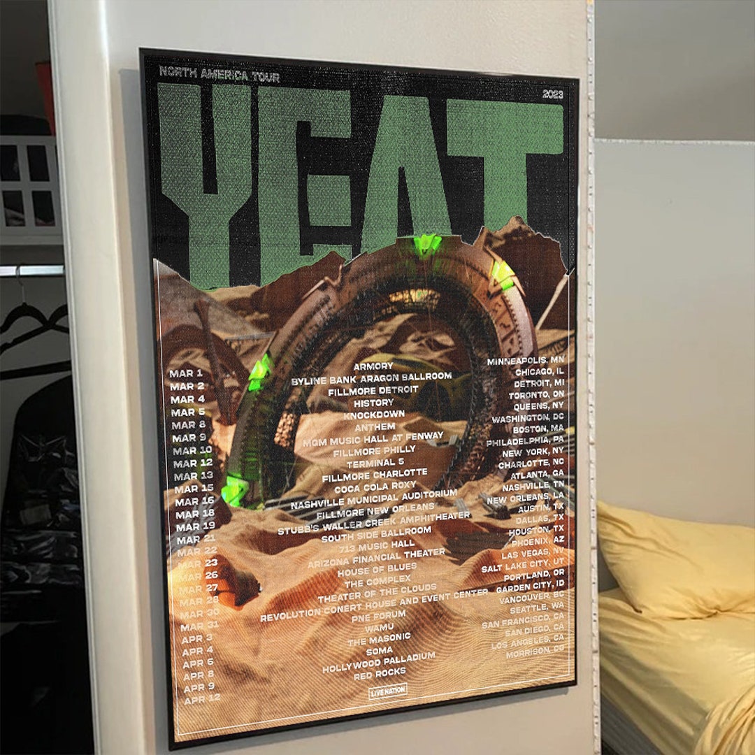 Yeat 2023 Tour Poster Etsy Hong Kong