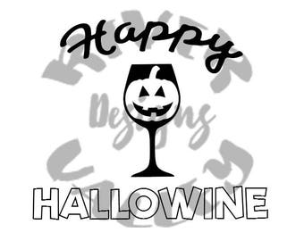 happy hallowine, halloween, wine, svg, pdf, jpg, design, vinyl design, shirt design, cricut, cameo, cutting file, printable