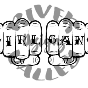 Support Your Local Girl Gang Fists Knuckle Tattoo T-Shirt Support Your Local Girl Gang Fists Knuckle Tattoo T-Shirt