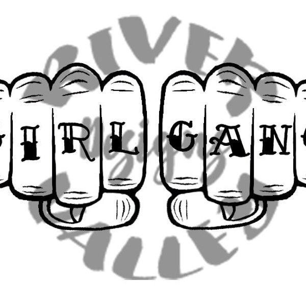 Girl Gang svg, dxf, jpg, pdf, cutting file, knuckle tattoo