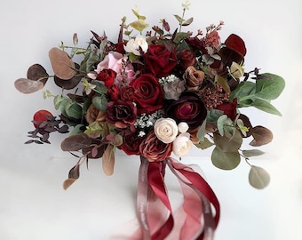 Artificial bouquet Wedding Bouquet vintage rustic boho hippie High quality flower home decoration silk bouquet