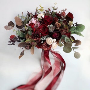 Künstliche Bouquet Hochzeit Bouquet Vintage rustikale Boho Hippie hochwertige Blume Dekoration Seide Bouquet Bild 1