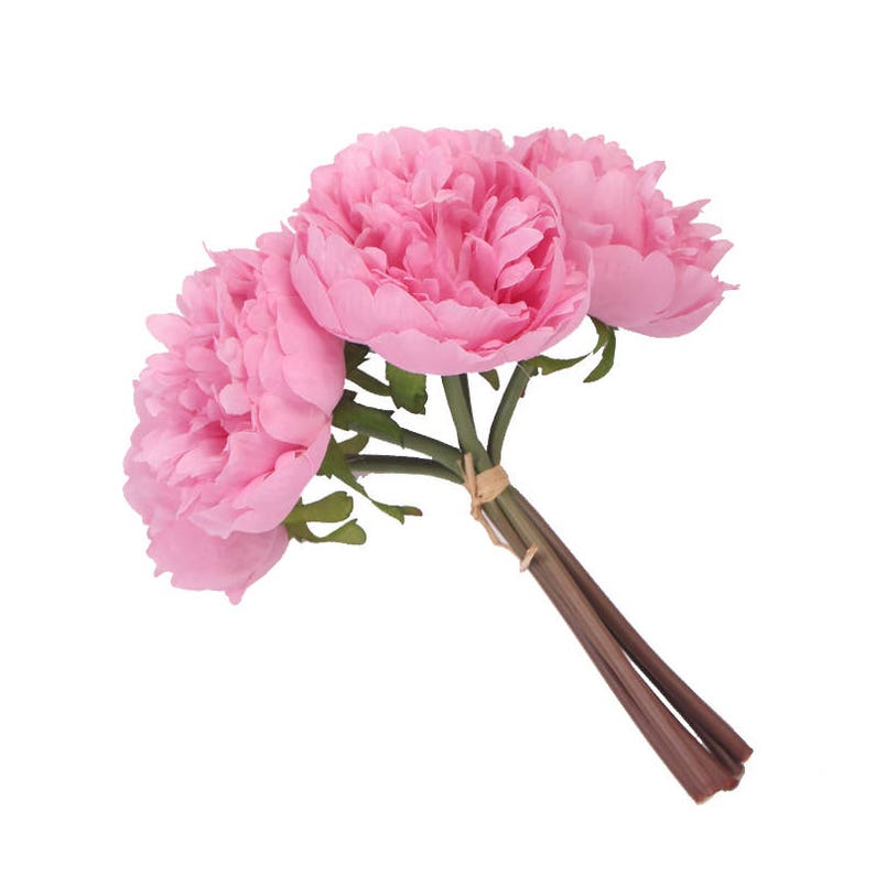 floral stems artificial flower Silk flower silk Peony wedding flower home decoration 1 bunch 5 flowers artificial plant Silk flowers