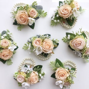 Corsage polso fiore, bracciale nuziale, damigelle corsage, corsage polso nuziale, matrimoni, bracciale fiore, boutonniere, corsage polso fiore