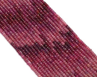Red Natural Dyed Ruby Faceted Rondelle Beads, Size: 3-4mm At ₹ 1400/piece In Jaipur